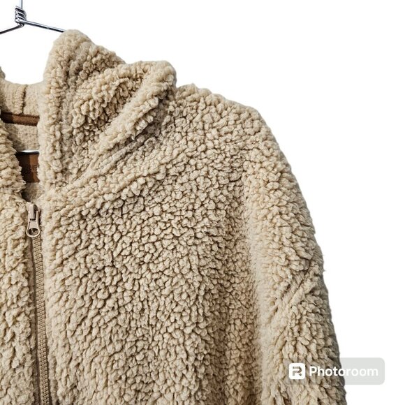Koolaburra by UGG Brushed Back Sherpa Pullover Tan Hoodie - Picture 4 of 8